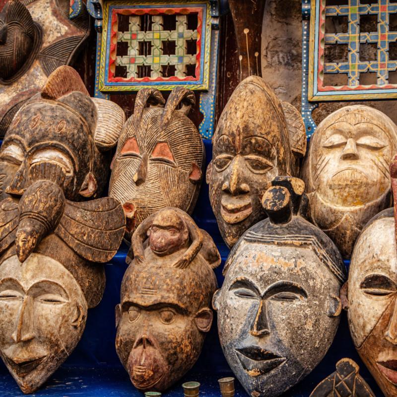 wooden african masks