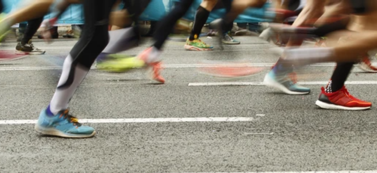 an image of running feet
